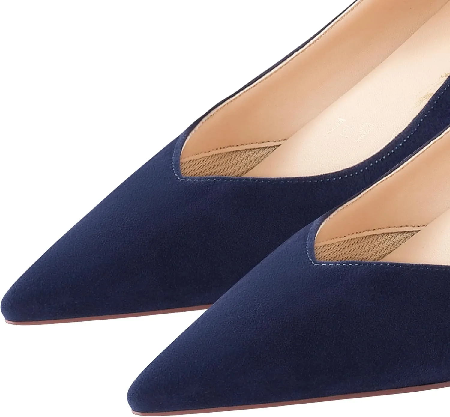 7or9 Kitten Heels for Women Comfortable Leather High Heels Pointed Toe Women's Pumps Black Heels 2"