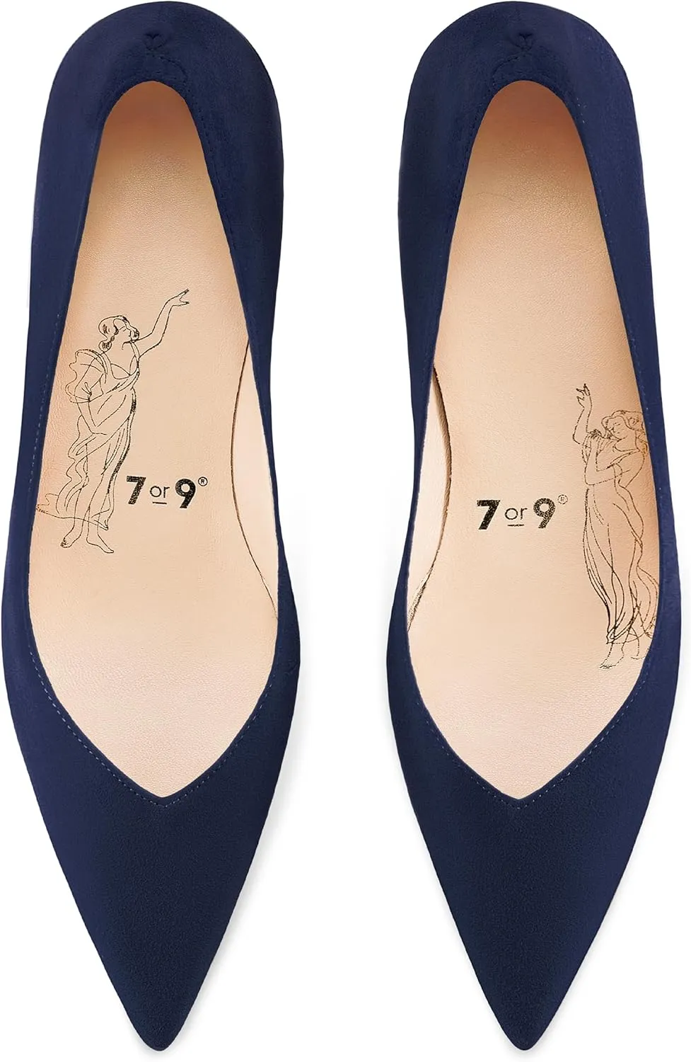7or9 Kitten Heels for Women Comfortable Leather High Heels Pointed Toe Women's Pumps Black Heels 2"