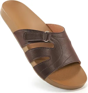 Alicegana Slides for Women orthopedic Sandals: Comfortable Summer Slip on Shoes Arch Support Walking Flat Slippers