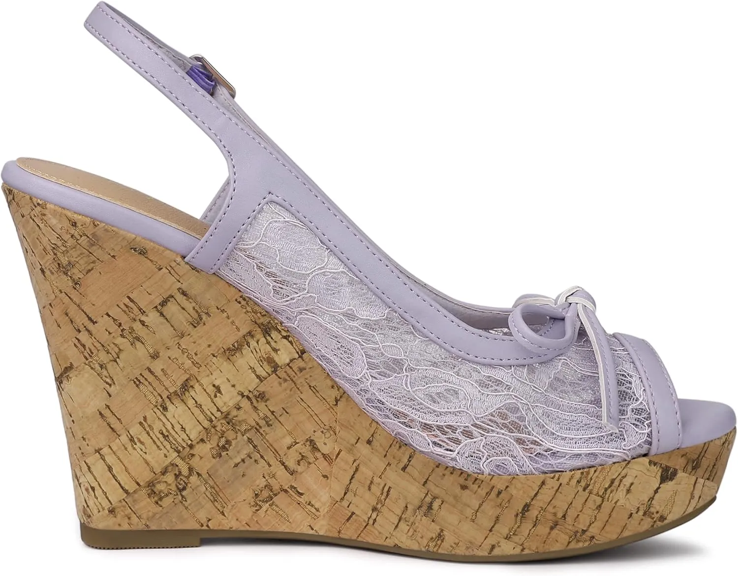 Allegra K Women's Lace Platform Wedges Wedge Heel Sandals
