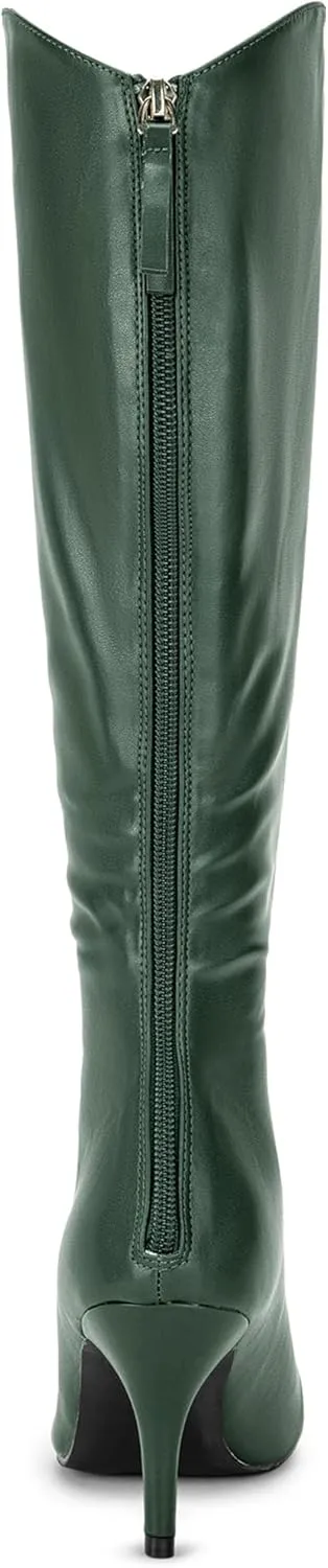 Allegra K Women's Pointed Toe Stiletto Heel Knee High Boots