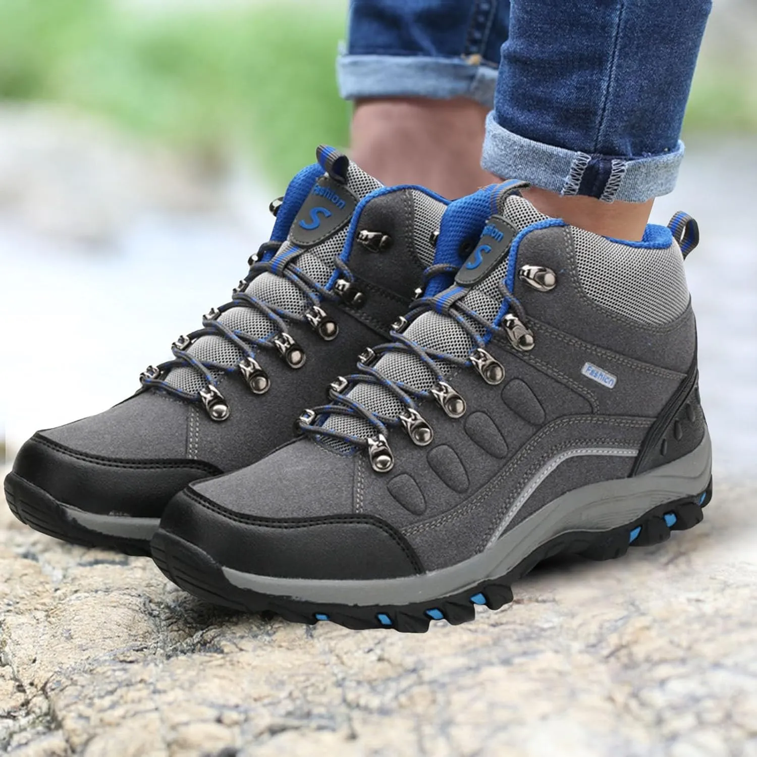 AMDBEL Snow Boots for Women Warm Thermal Boots Waterproof Snow Winter Hiking Work Comfy Boots Outdoor Sneakers Walking Shoes