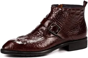 Ankle Boots For Men Men Round Toe Zip Ankle Boots Holiday Office For Show Pure Genuine Leather The First Layer Of Cowhide
