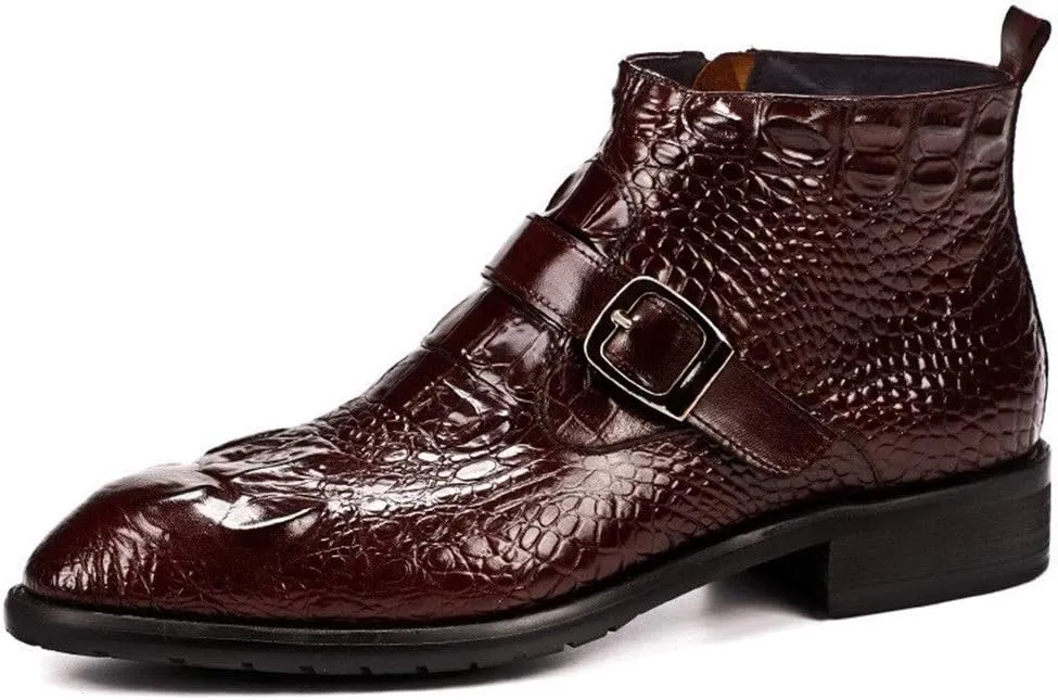 Ankle Boots For Men Men Round Toe Zip Ankle Boots Holiday Office For Show Pure Genuine Leather The First Layer Of Cowhide