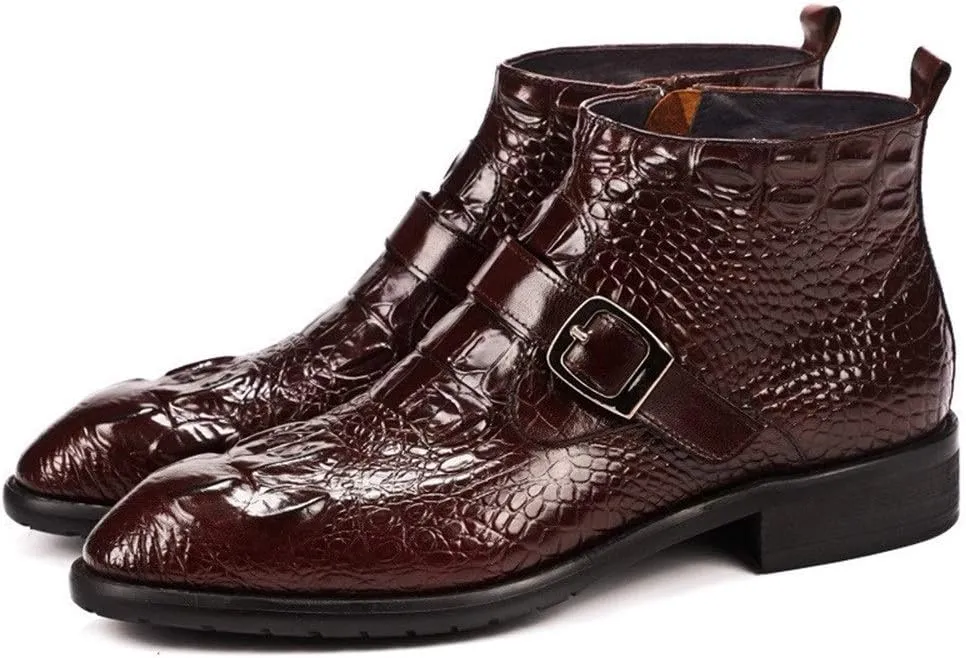 Ankle Boots For Men Men Round Toe Zip Ankle Boots Holiday Office For Show Pure Genuine Leather The First Layer Of Cowhide