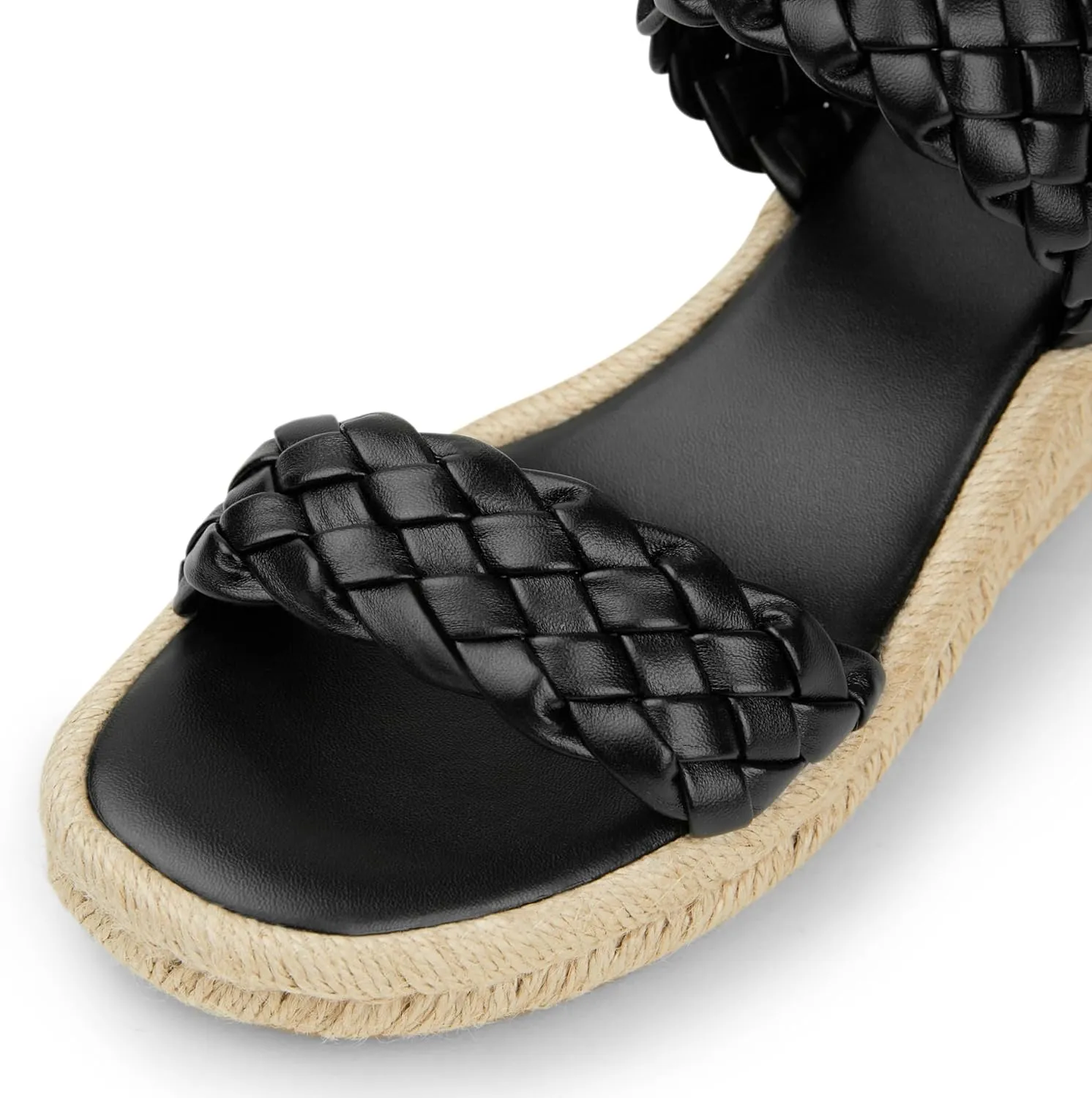 Arromic Women's Platform Wedge Sandals Braided Strap Slide Sandals for Women Casual Slip on Platform Wedges Slides Open Toe Beach Summer Sandals