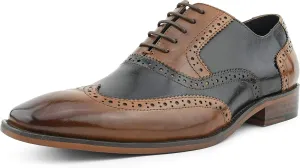 Asher Green AG100 - Men's Dress Shoes - Genuine Calf Leather Wingtip Oxfords - Two Tone and Multi Tone Mens Dress Shoes