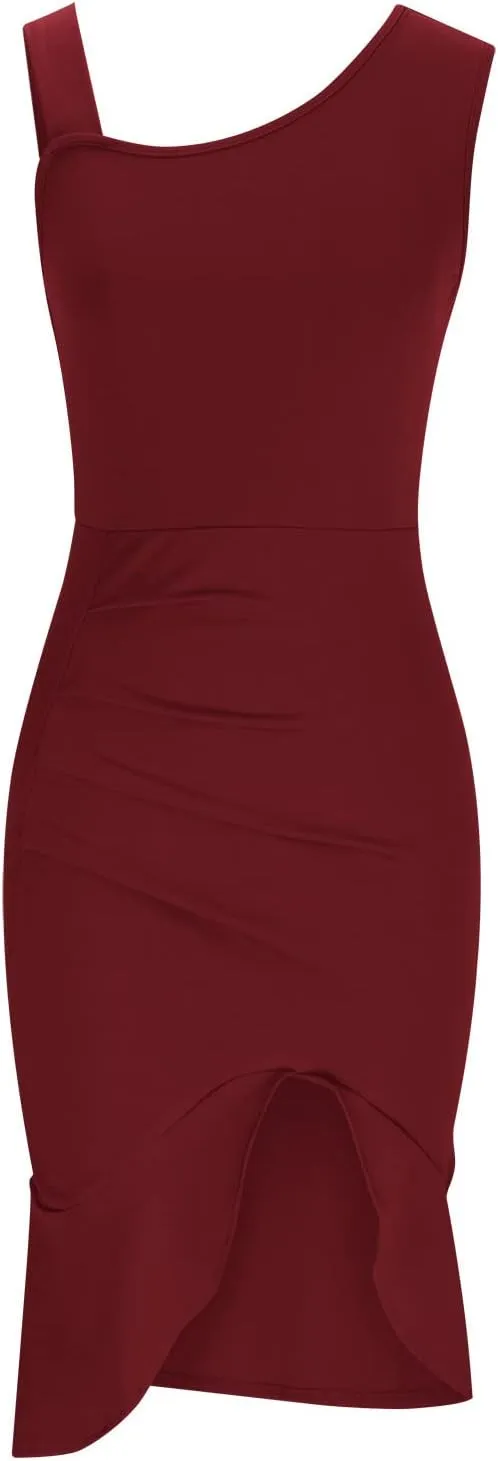 Aymnlox Summer Dress for Women 2023 Trendy Square Neck Ruched Bodycon Sleeveless Slim Midi Dresses Sexy Elegant Party Evening