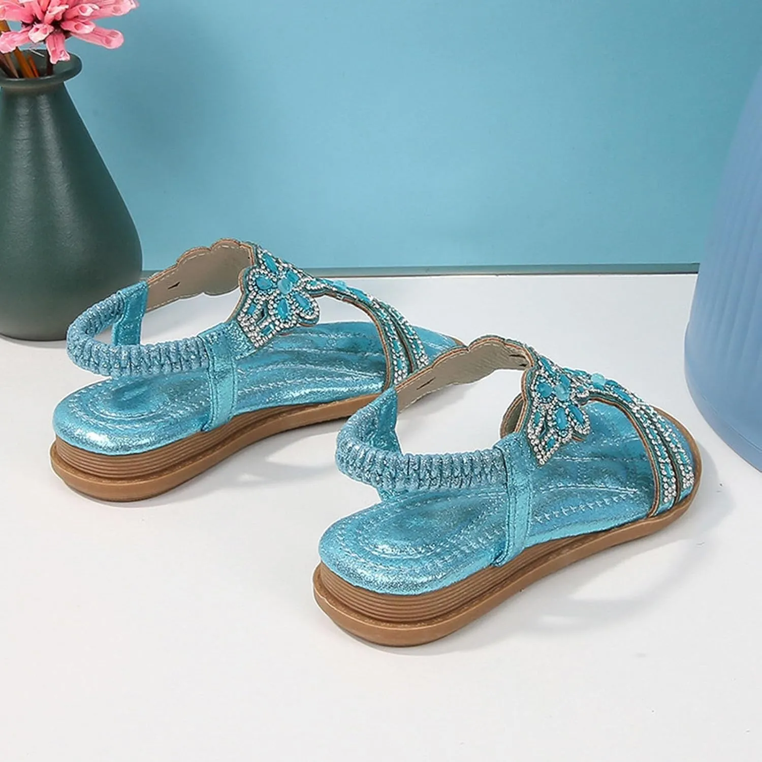 Baby Girls Soft Sequins Sandals Elegant Fancy Glitter Open Toe Strap Shoes Toddler Flat Summer Wide Sandals Fancy Formal