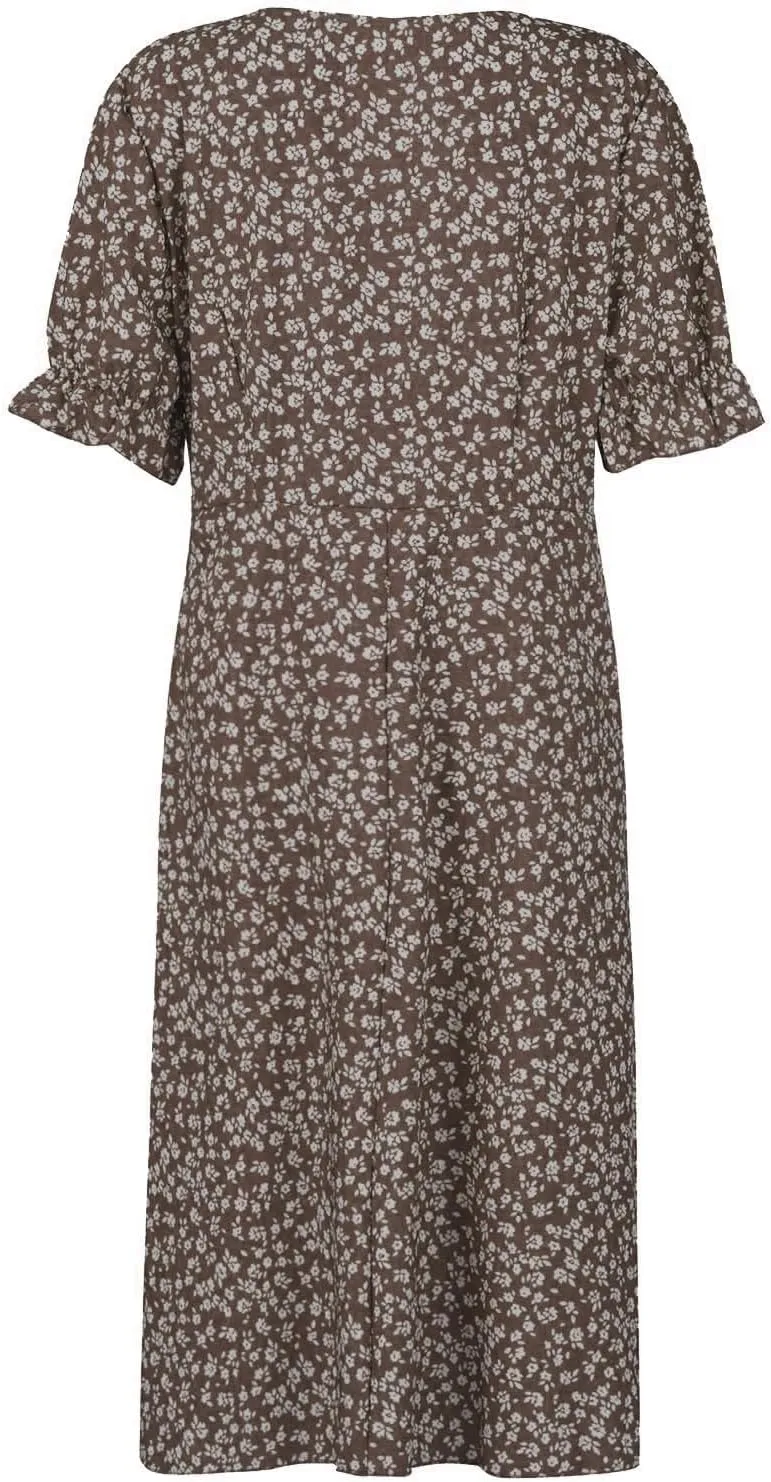 Beach Dresses for Women,2024 Summer Trendy Elegant Wrap V Neck Floral Boho Dress,Flowy Ruched Hawaiian Maxi Dress