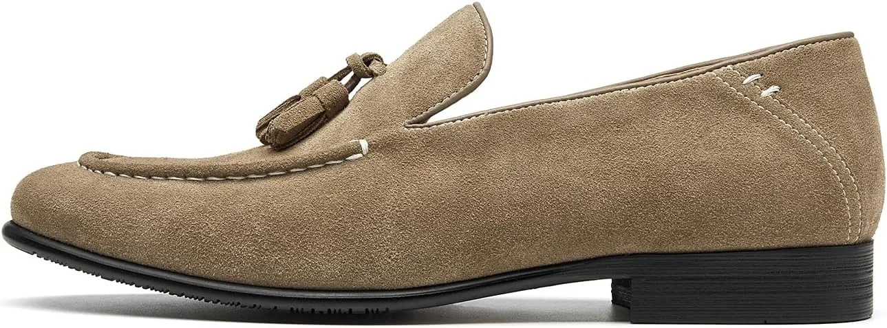 BEAU TODAY Loafers for Men, Genuine Leather Suede Loafers, Lightweight Slip-on Mens Flat Moccasins, Casual Men's Penny Loafers Driving Shoes
