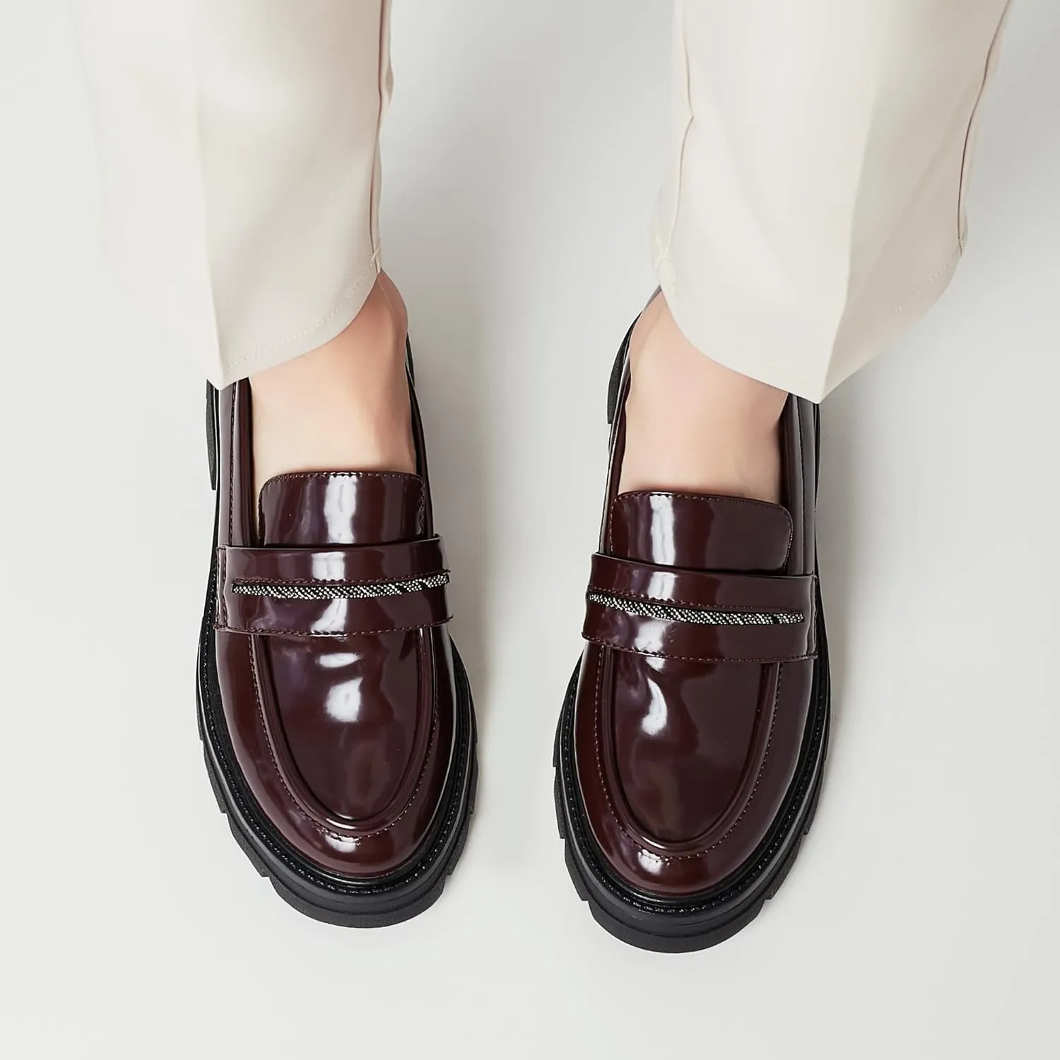 BGSTGUDS Loafers for Women Platform Chunky Loafers Womens Work Shoes