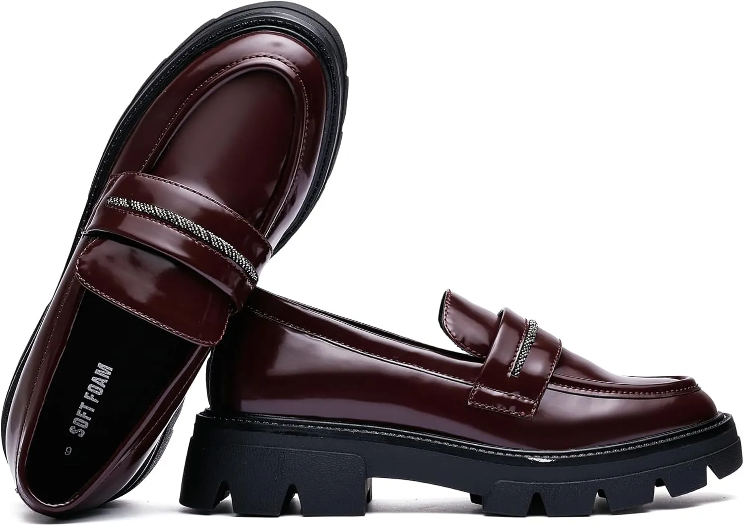 BGSTGUDS Loafers for Women Platform Chunky Loafers Womens Work Shoes