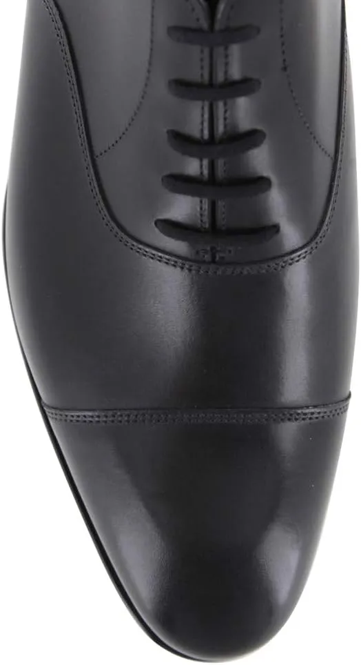 Black Calf Leather Cap Toe Shoes