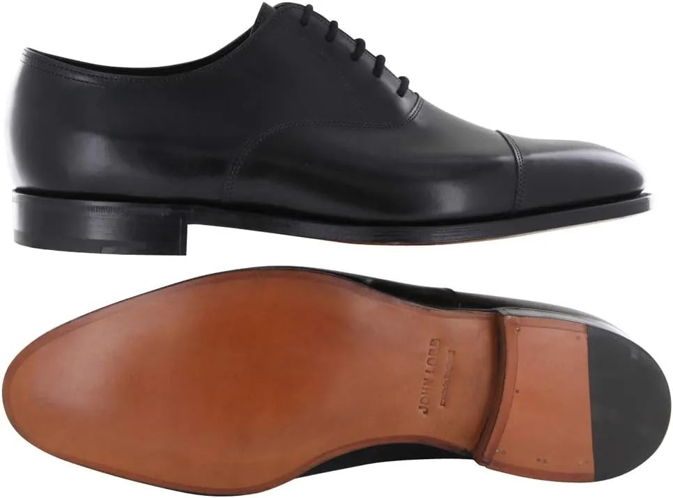 Black Calf Leather Cap Toe Shoes