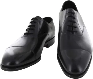Black Calf Leather Cap Toe Shoes