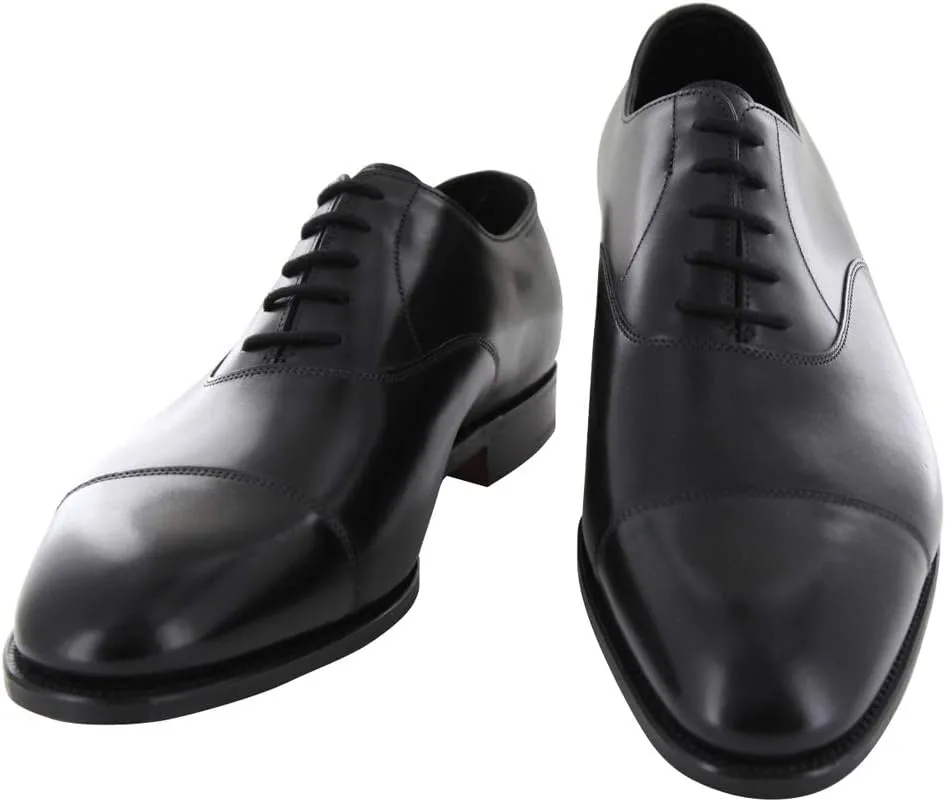 Black Calf Leather Cap Toe Shoes