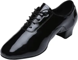 Black Casual Dress Shoes for Men Men's Solid Color Lace Up Modern Dance Shoes Dance Hall Latin Dance Shoes Mens Black Loafer Dress Shoes