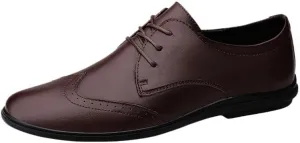 Black Fashion Wedding Shoes, Men's Genuine Leather Dress Breathable Shoes, Casual Social Footwear for Men, Luxury Cowhide Lace-Up Business Shoes