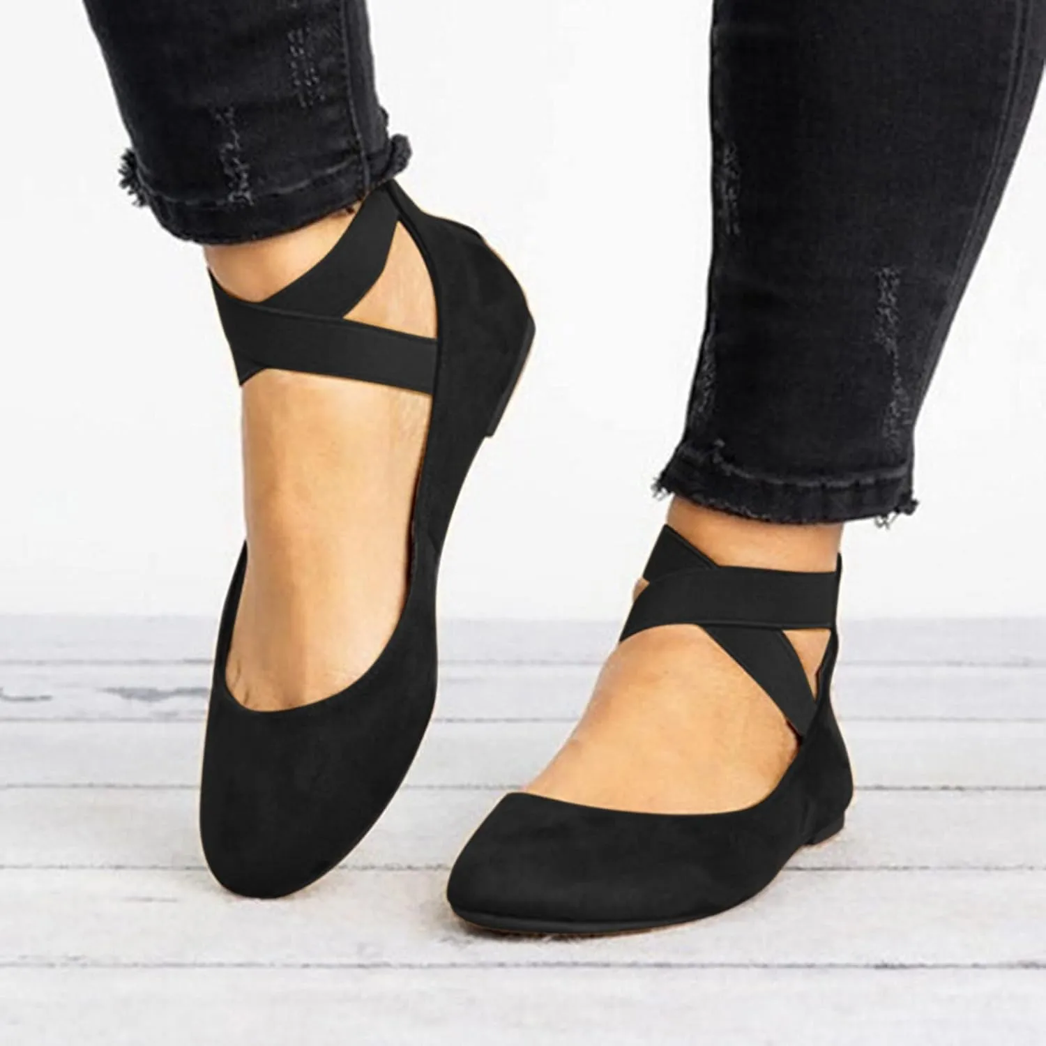 Black Flats for Women Dressy Ballet Flat Shoes Business Casual Loafers Flat Dress Shoes Comfortable Office Shoe