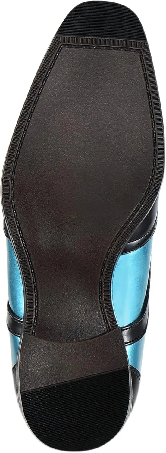 Bolano Lawson, Wingtip Oxford Dress Shoes for Men, Two-Tone & Shiny Metallic Oxfords, Men's Formal Tuxedo Shoes