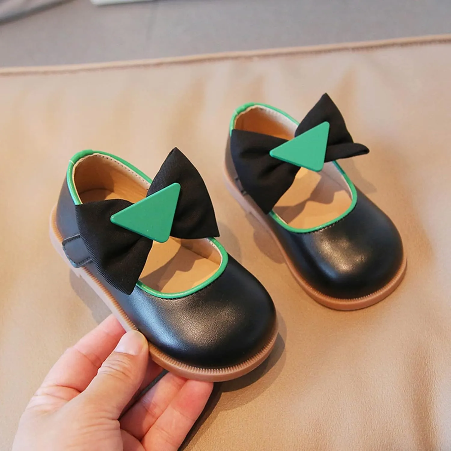 Boots for Little Girls Size 9 Fashion Autumn Girls Casual Shoes Thick Bottom Flat Round Toe Bow Booties Kids