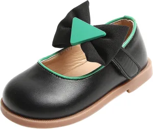 Boots for Little Girls Size 9 Fashion Autumn Girls Casual Shoes Thick Bottom Flat Round Toe Bow Booties Kids
