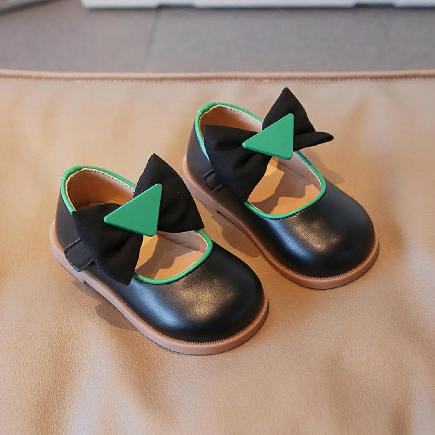Boots for Little Girls Size 9 Fashion Autumn Girls Casual Shoes Thick Bottom Flat Round Toe Bow Booties Kids