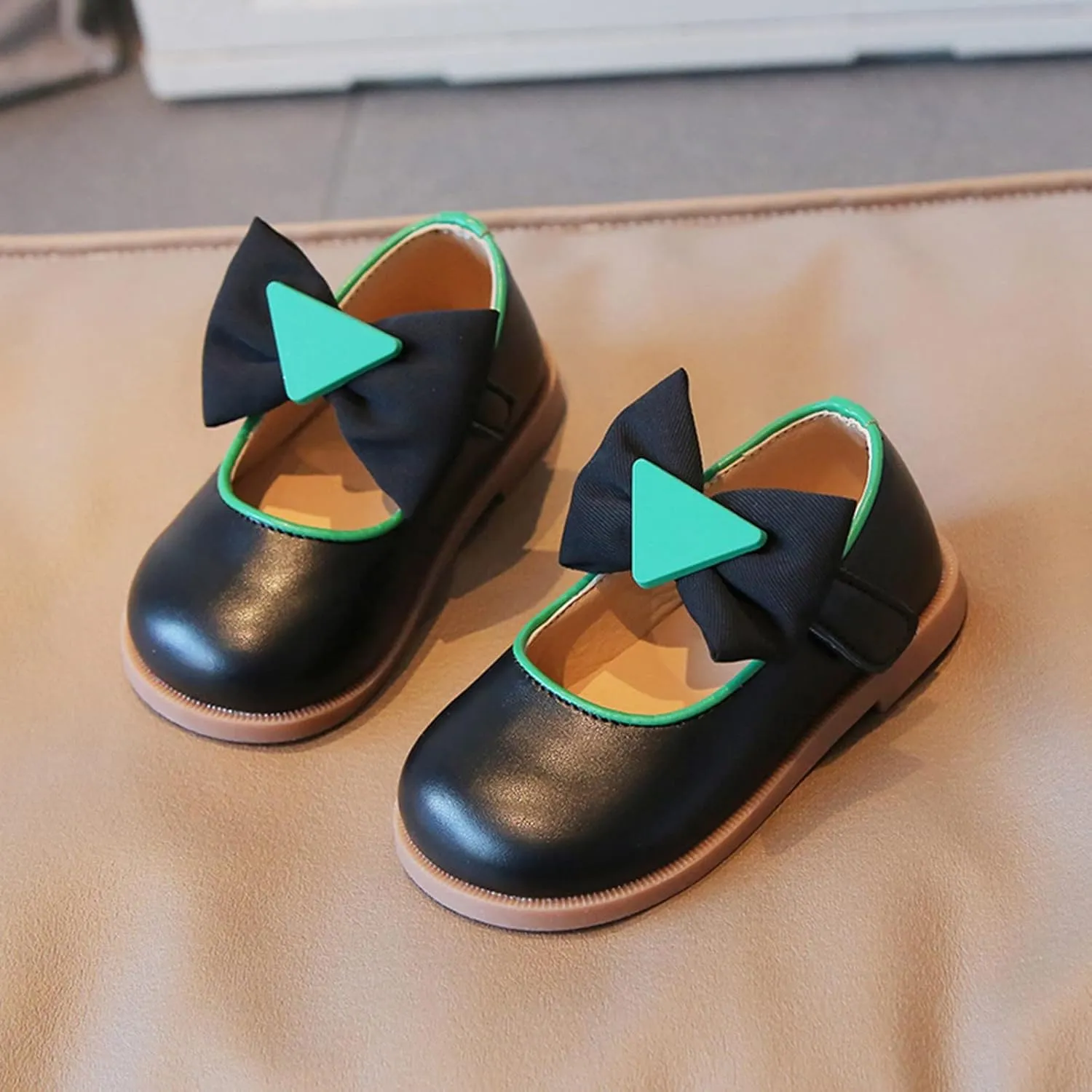 Boots for Little Girls Size 9 Fashion Autumn Girls Casual Shoes Thick Bottom Flat Round Toe Bow Booties Kids