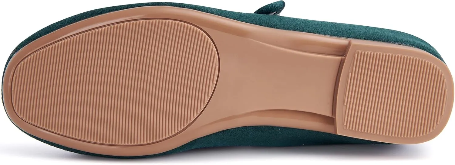 Cestfini Mary Jane Shoes Women Slip on Ballet Flat Dressy Comfortable Round Toe Black Flats Shoes Ankle Strap Flats for Women