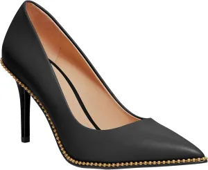 Coach Women's Waverly Pump, Black Leather, 5
