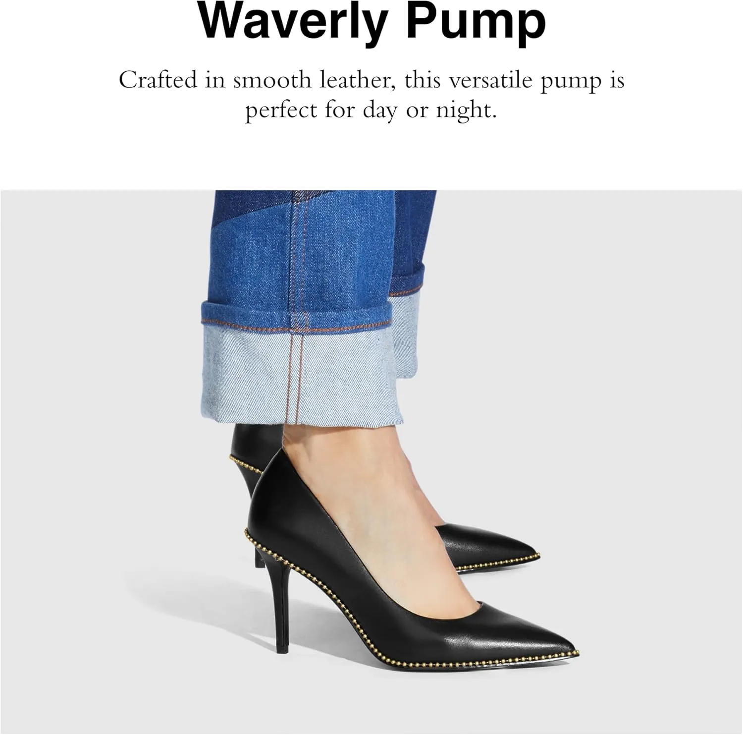 Coach Women's Waverly Pump, Black Leather, 5