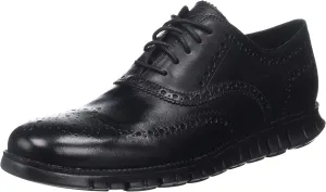 Cole Haan Men's Zerogrand Wing OX Leather Oxford, black closed hole/black, 7.5 Medium US