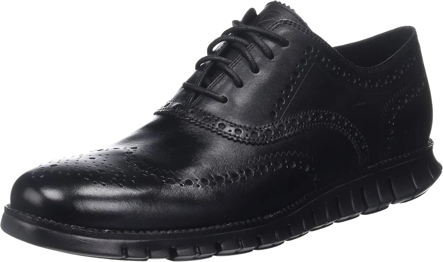Cole Haan Men's Zerogrand Wing OX Leather Oxford, black closed hole/black, 7.5 Medium US