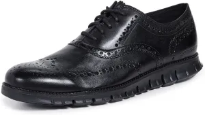 Cole Haan Men's Zerogrand Wing OX Leather Oxford, black closed hole/black, 8 Medium US