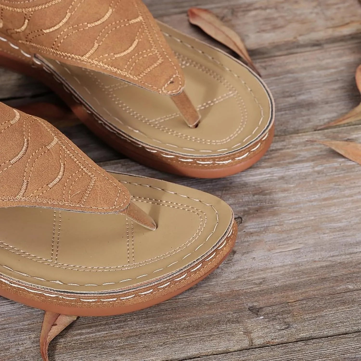 Comfortable Sandals for Women Wiide Width Ankle Strap Flips Flops Summer Dressy Boho Beach Walking Wedge