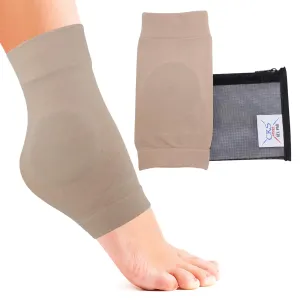 CRS Cross Ankle Malleolar Gel Sleeves. Padded Skate Sock with Ankle Bone Pads for Figure Skating, Hockey, Inline, Roller, Ski, Hiking or Riding Boots. Protector cushion (One Size Fits Most)