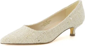 CUSHIONAIRE Women's Bay Kitten Heel Dress Shoe  Memory Foam, Wide Widths Available