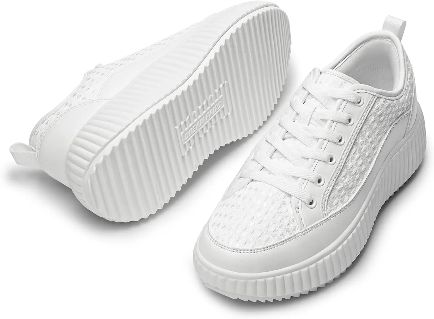 DREAM PAIRS Women Platform Chunky Lightweight Comfortable Casual Lace-Up Sky Walking Fashion Sneakers