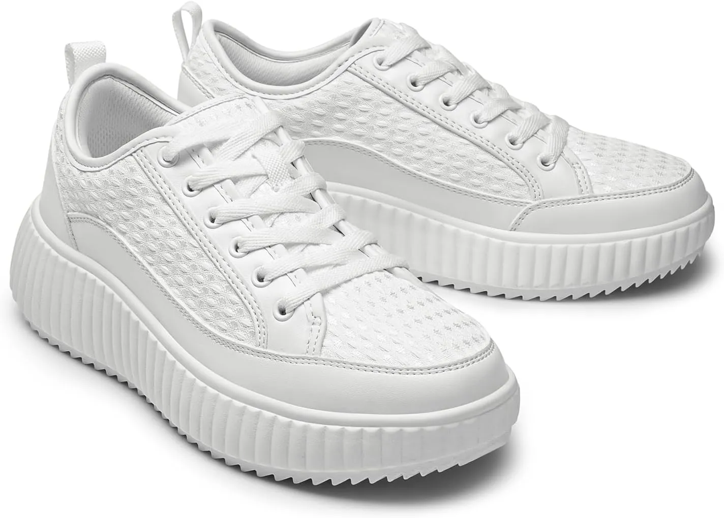 DREAM PAIRS Women Platform Chunky Lightweight Comfortable Casual Lace-Up Sky Walking Fashion Sneakers