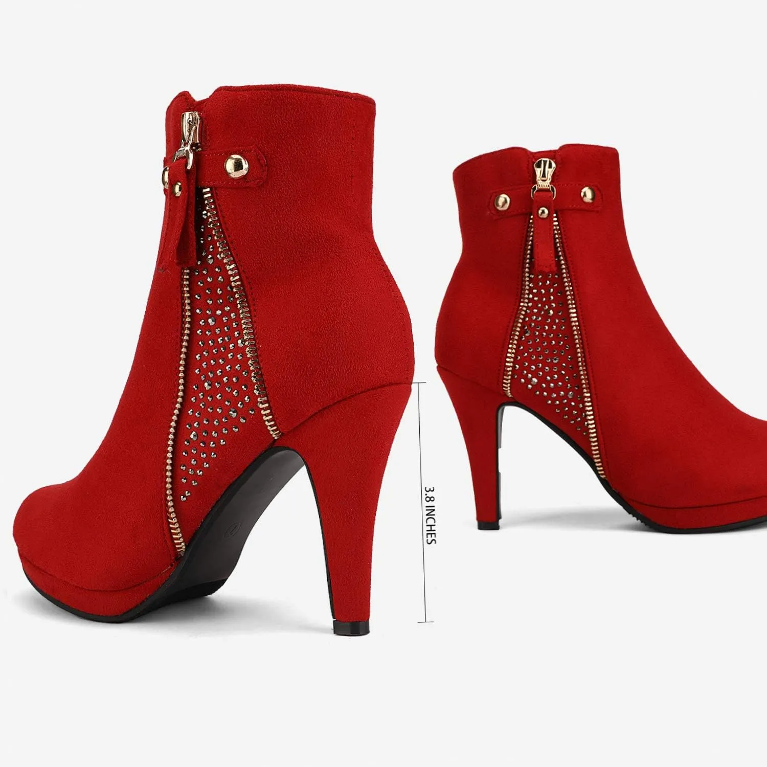 DREAM PAIRS Women's Ankle Boots High Stiletto Heel Booties Fashion Zipper Short Boots