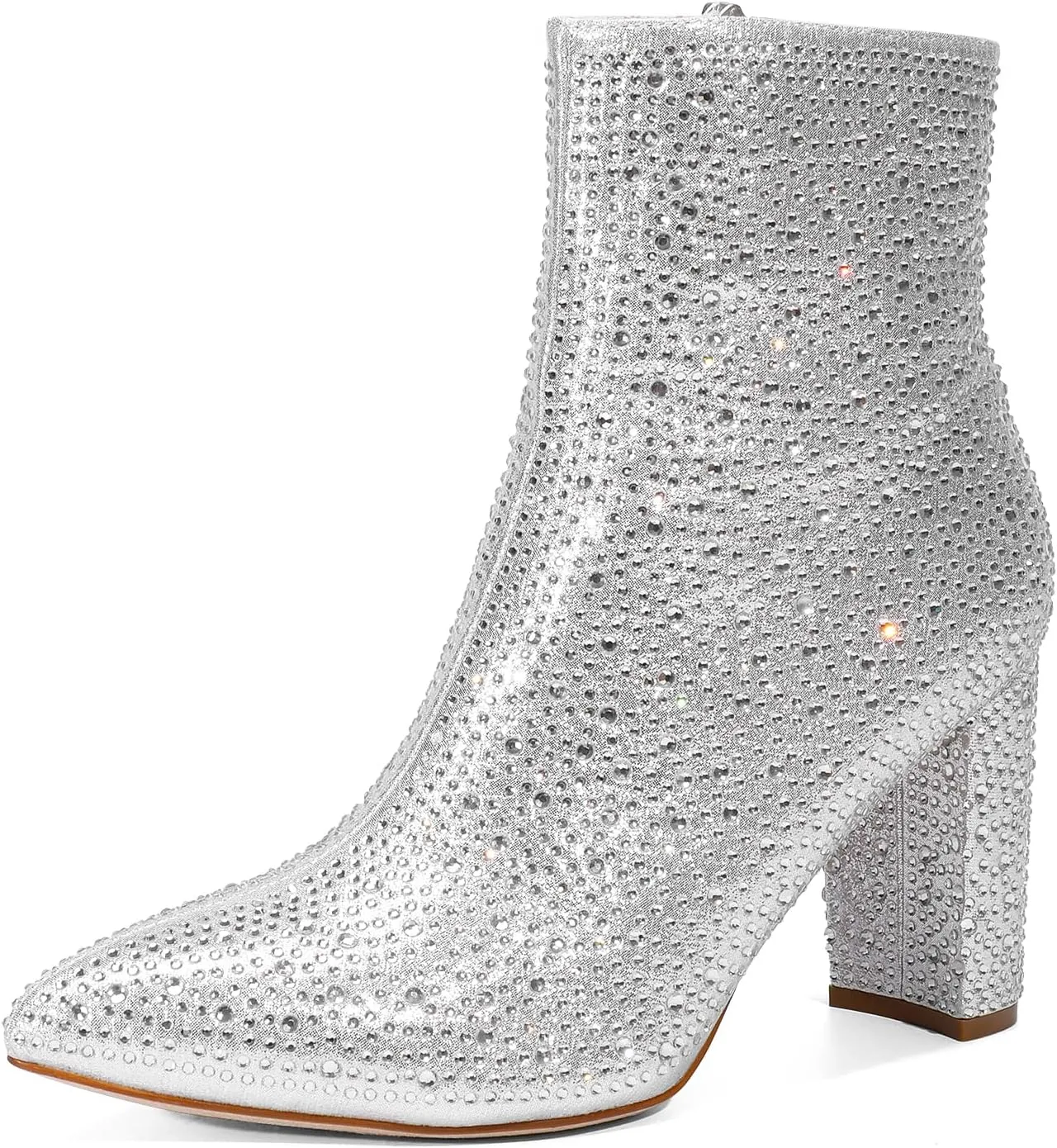 DREAM PAIRS Women's Chunky Heel Ankle Booties Pointed Toe Short Boots