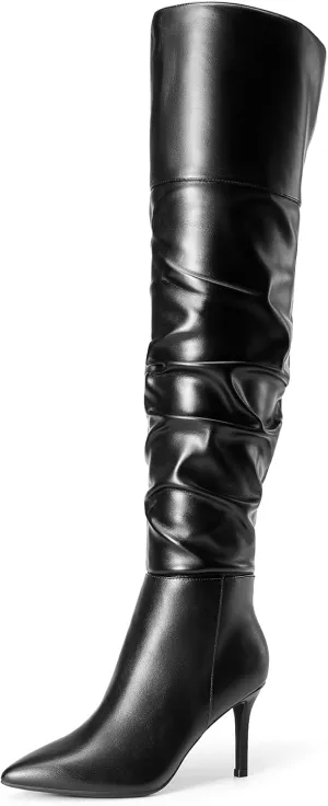 DREAM PAIRS Women's High Heels Over The Knee Boots Thigh High Pointed Toe Stiletto Long Fall Sexy Boots
