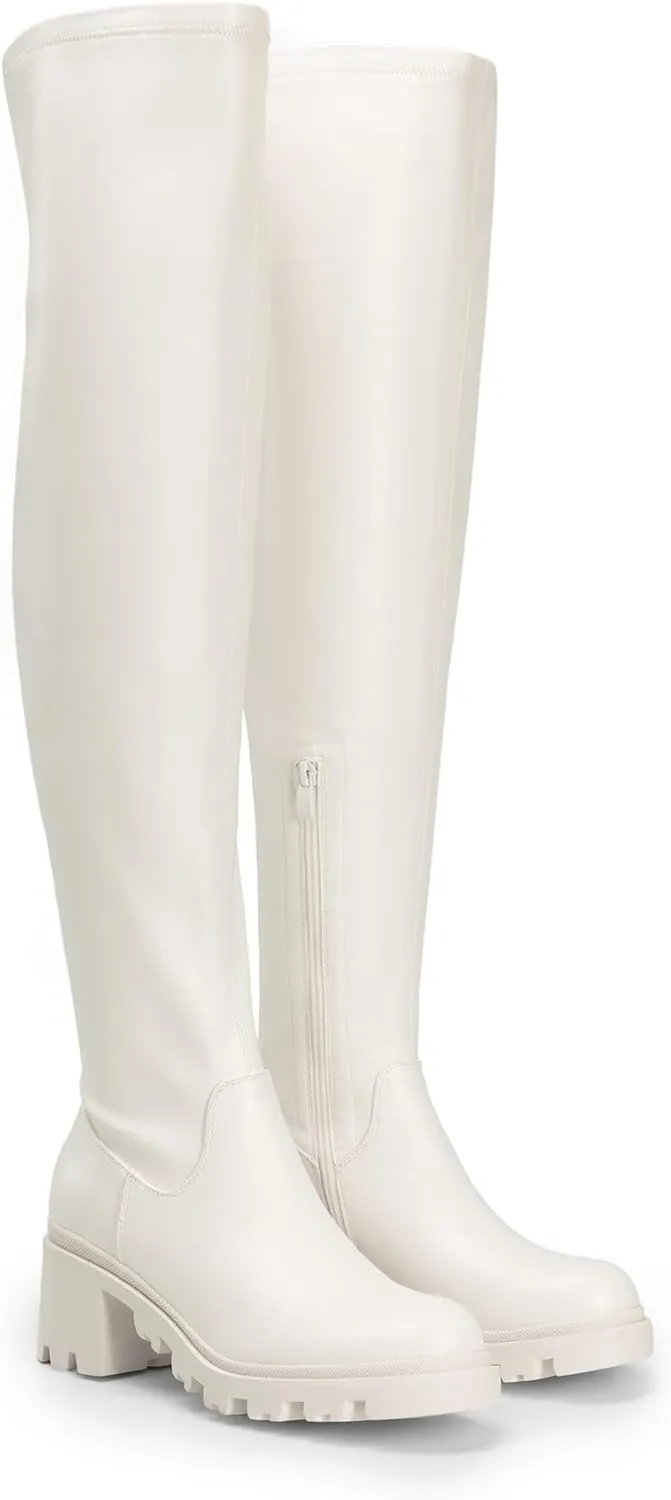 DREAM PAIRS Women's Knee High Boots, Platform Over The Knee High Chunky Heel Fashion Boots for Women