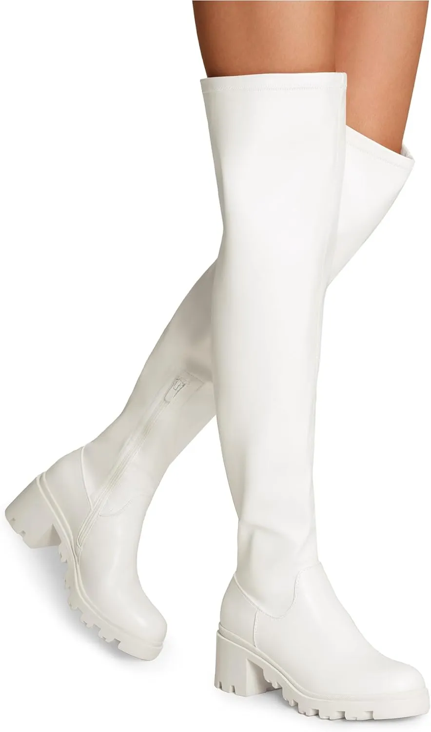 DREAM PAIRS Women's Knee High Boots, Platform Over The Knee High Chunky Heel Fashion Boots for Women