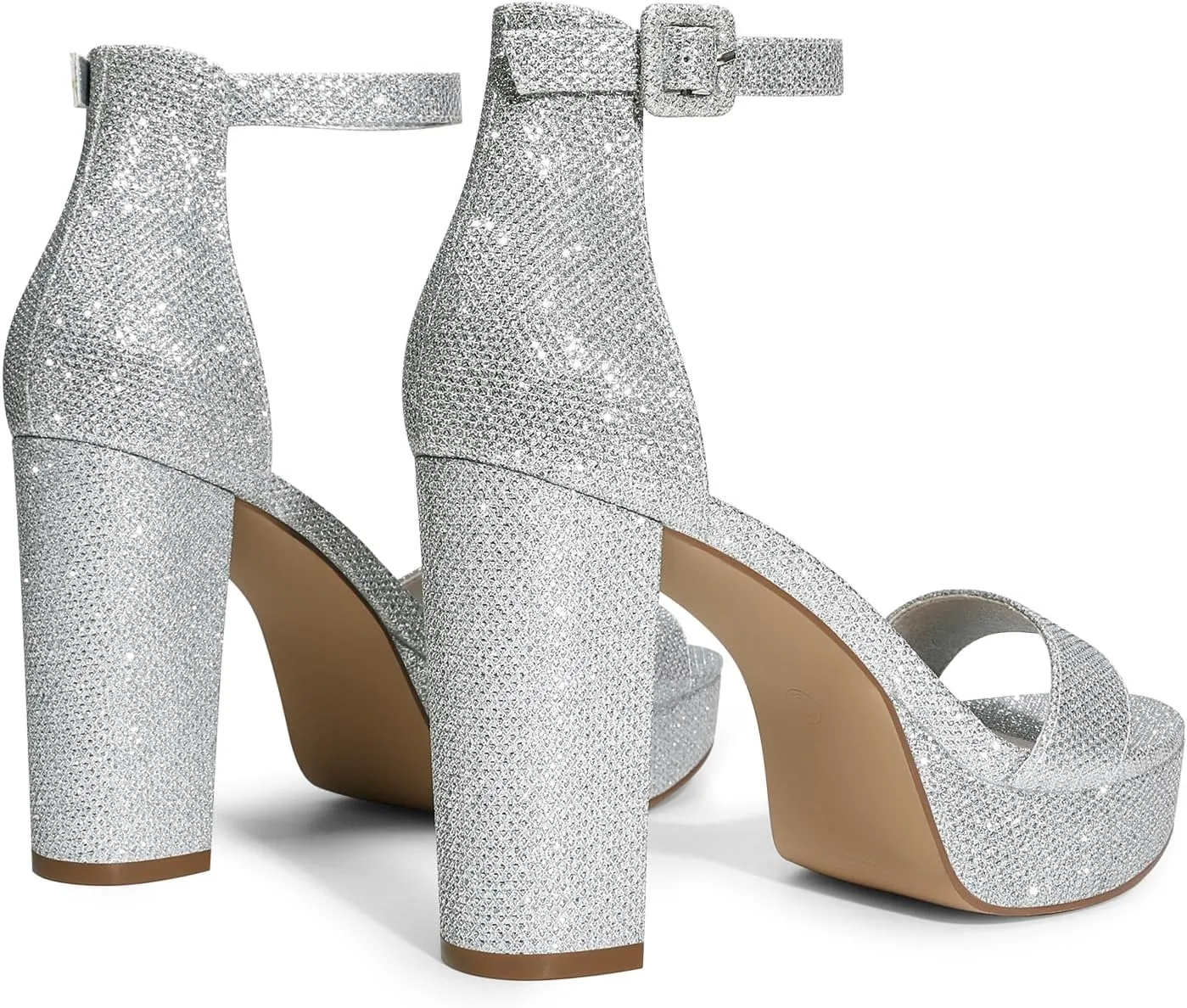 DREAM PAIRS Women's Platform Chunky High Heeled Sandals Open Toe Block Heels Ankle Strap Dress Shoes for Wedding Party Evening