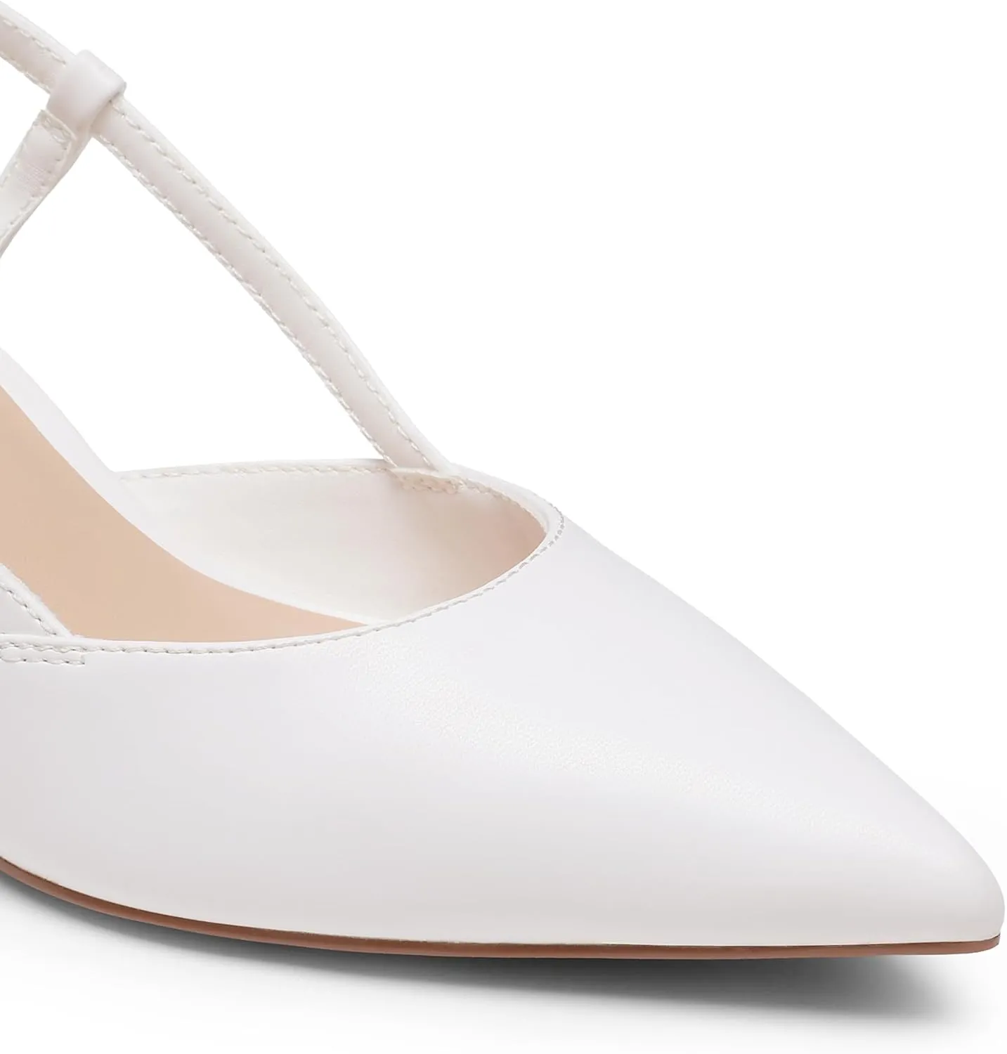 DREAM PAIRS Women's Slingback Kitten Heels Closed Pointed Toe Low Stiletto Heels Dress Bridal Party Wedding Pumps Shoes