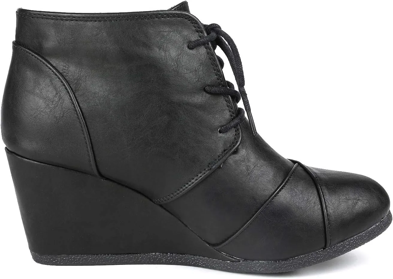 DREAM PAIRS Women's Wedge Boots Casual Fashion Lace Up Low Heel Ankle Booties Shoes