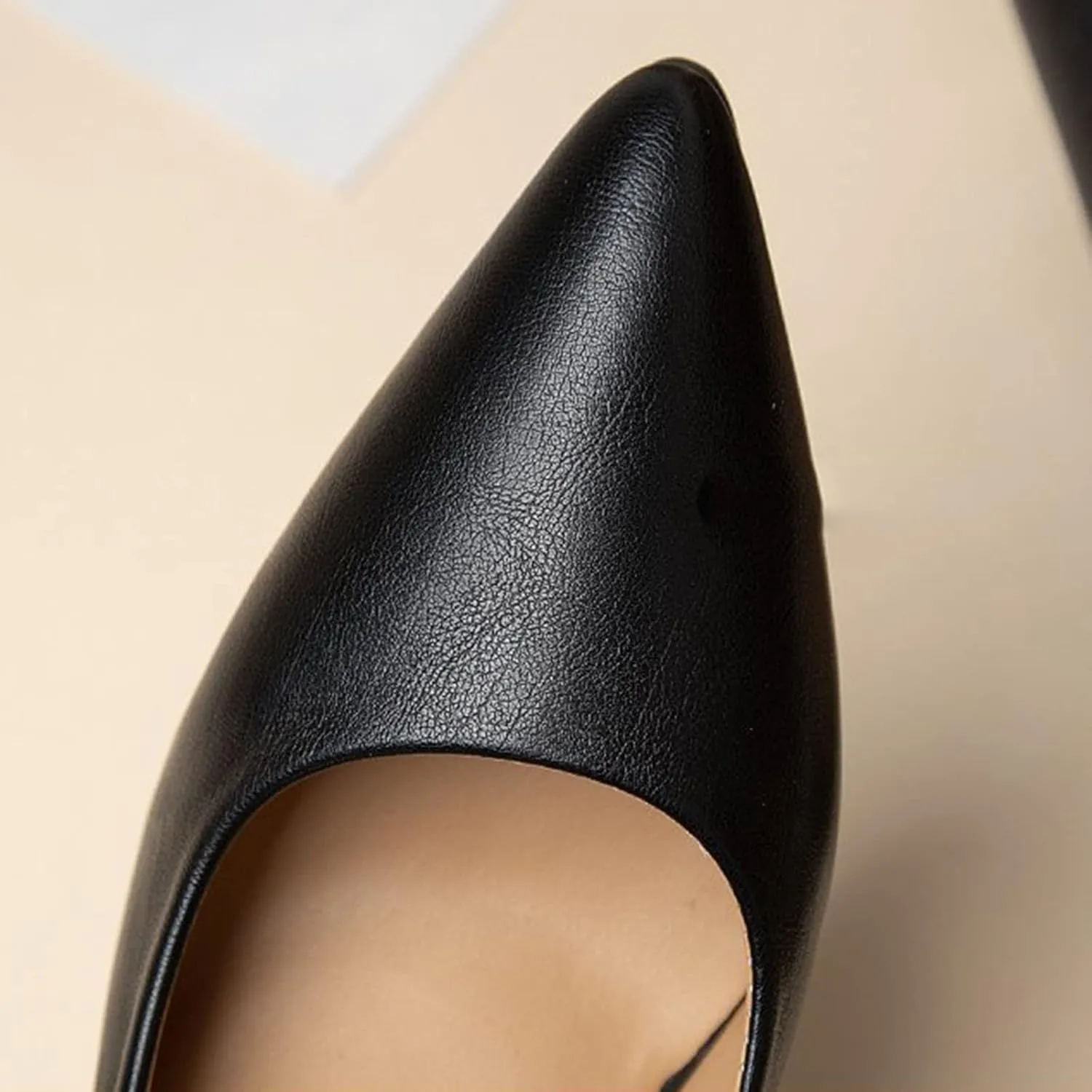 Dress Shoes for Womens Chunky Heels Pointed Toe Shallow Mouth Leather Shoes Korean Style Casual Loafer Sneakers