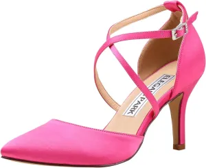 ELEGANTPARK Heels for Women Closed Toe Strappy Pointed High Heel Pumps Satin Pointy Wedding Evening Dress Shoes